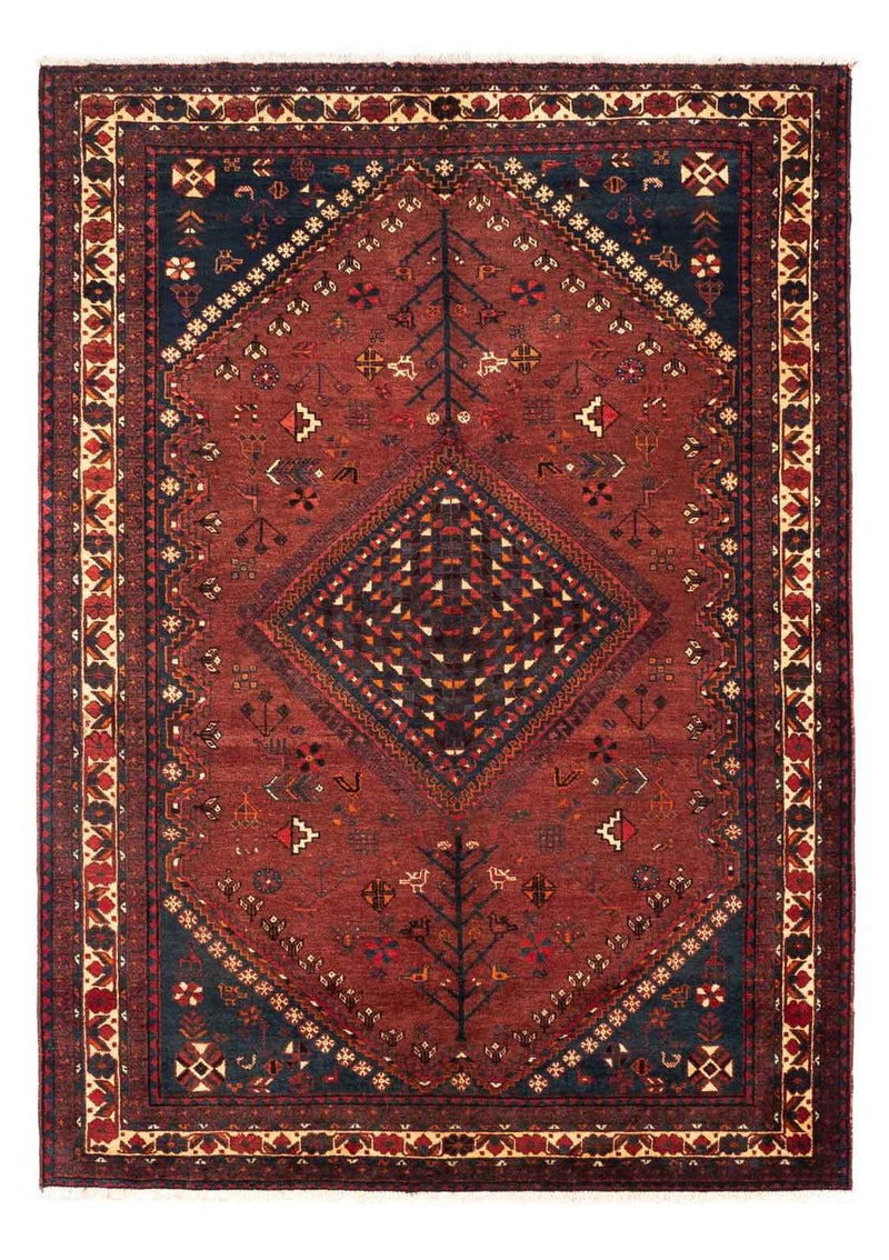 Persisk tæppe - Nomadisk - 248 x 180 cm - mørkerød