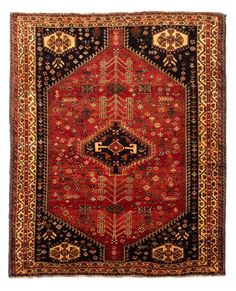Persisk tæppe - Nomadisk - 225 x 173 cm - mørkerød