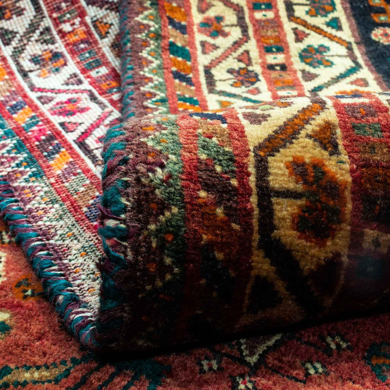 Persisk tæppe - Nomadisk - 225 x 173 cm - mørkerød