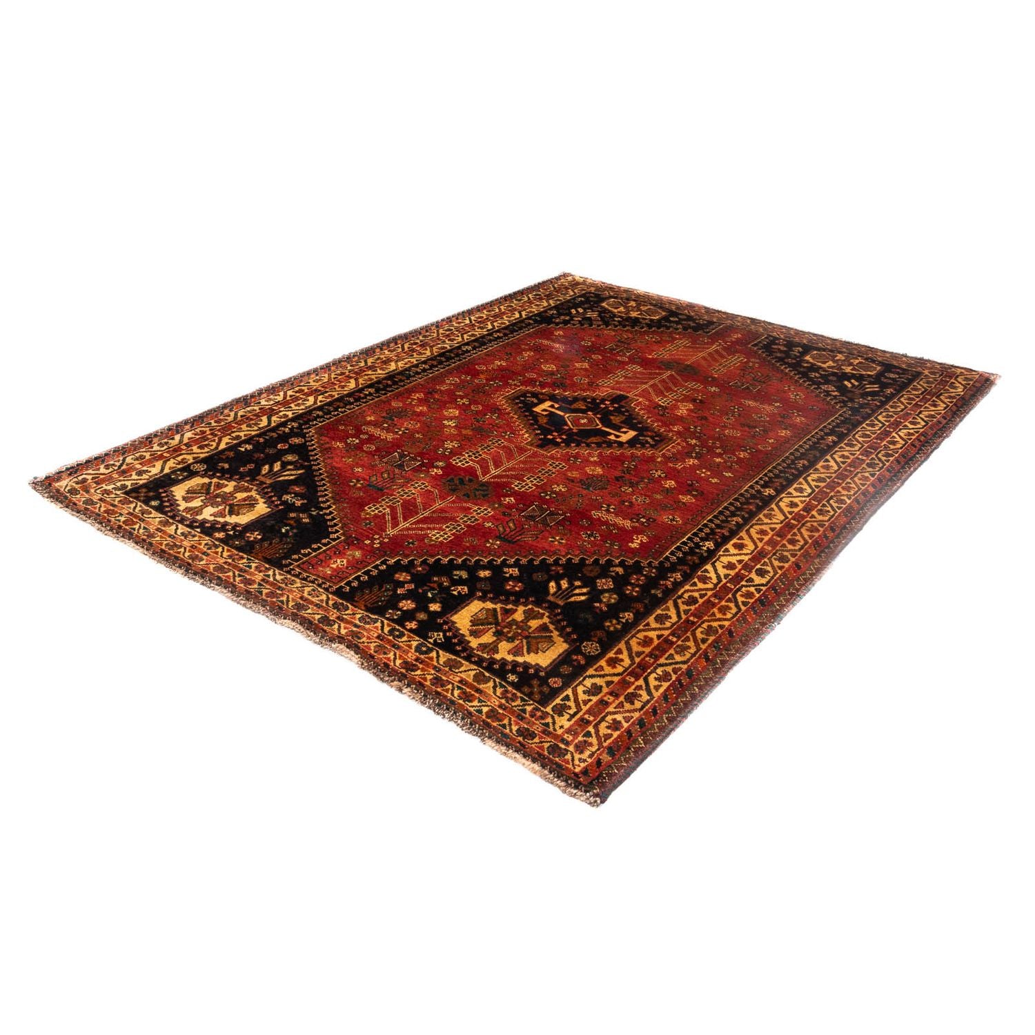 Persisk tæppe - Nomadisk - 225 x 173 cm - mørkerød