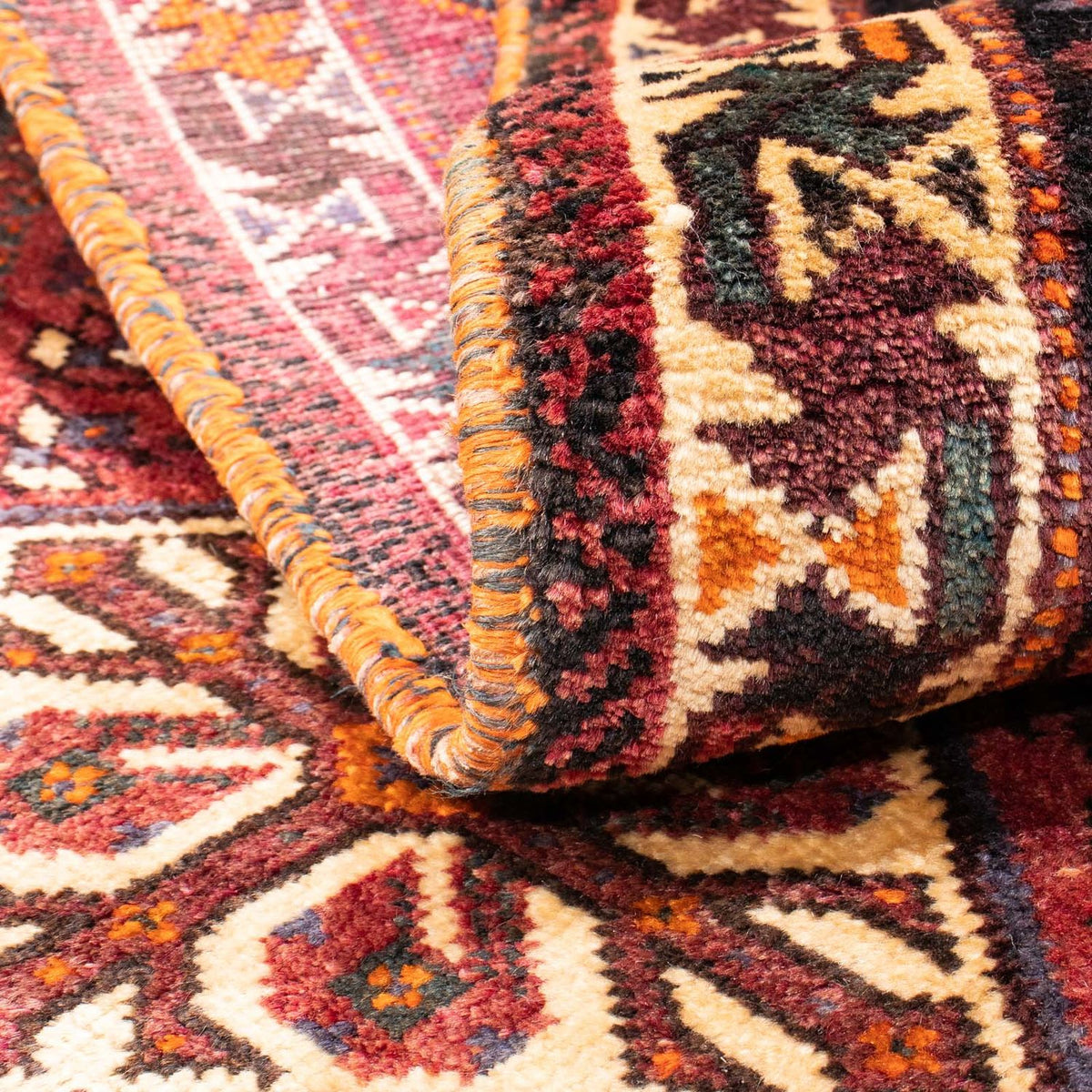 Persisk tæppe - Nomadisk - 160 x 110 cm - mørkerød