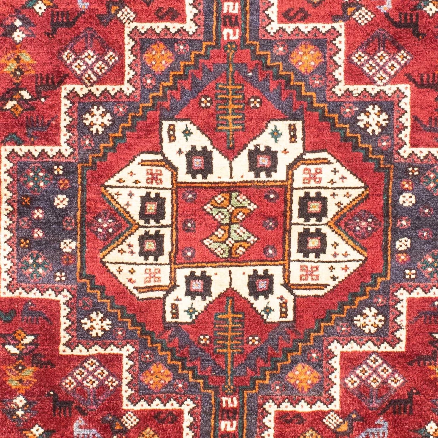 Persisk tæppe - Nomadisk - 163 x 112 cm - mørkerød