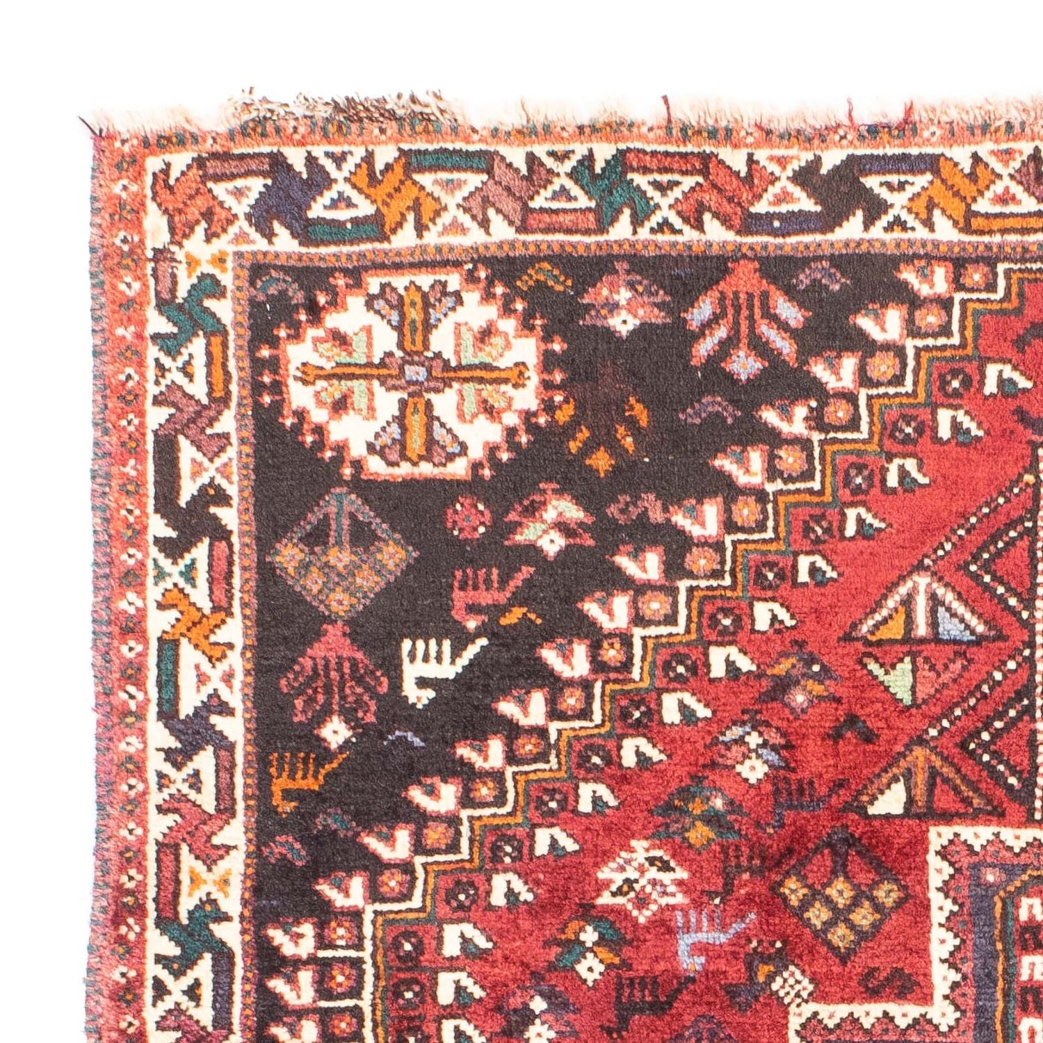 Persisk tæppe - Nomadisk - 163 x 112 cm - mørkerød