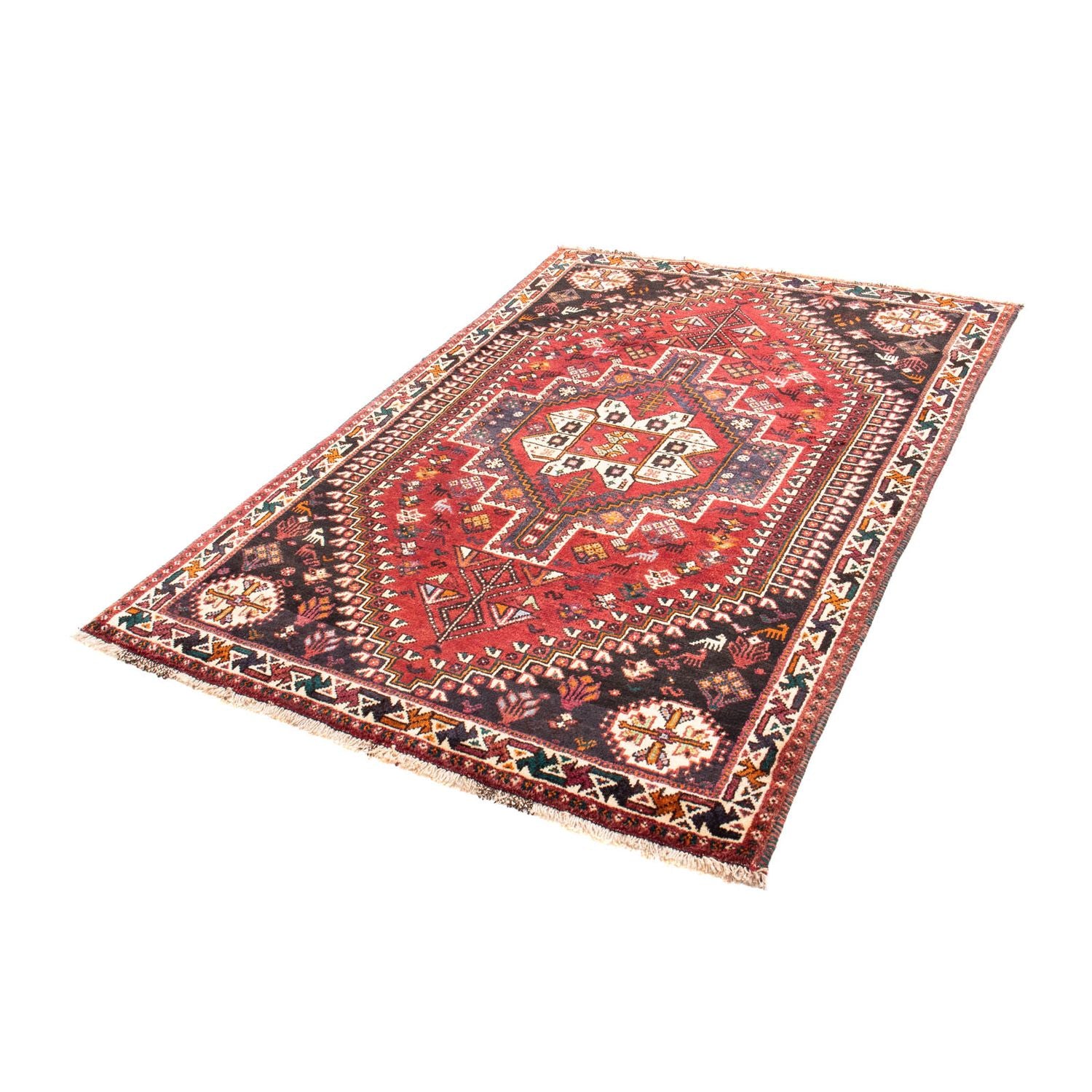 Persisk tæppe - Nomadisk - 163 x 112 cm - mørkerød