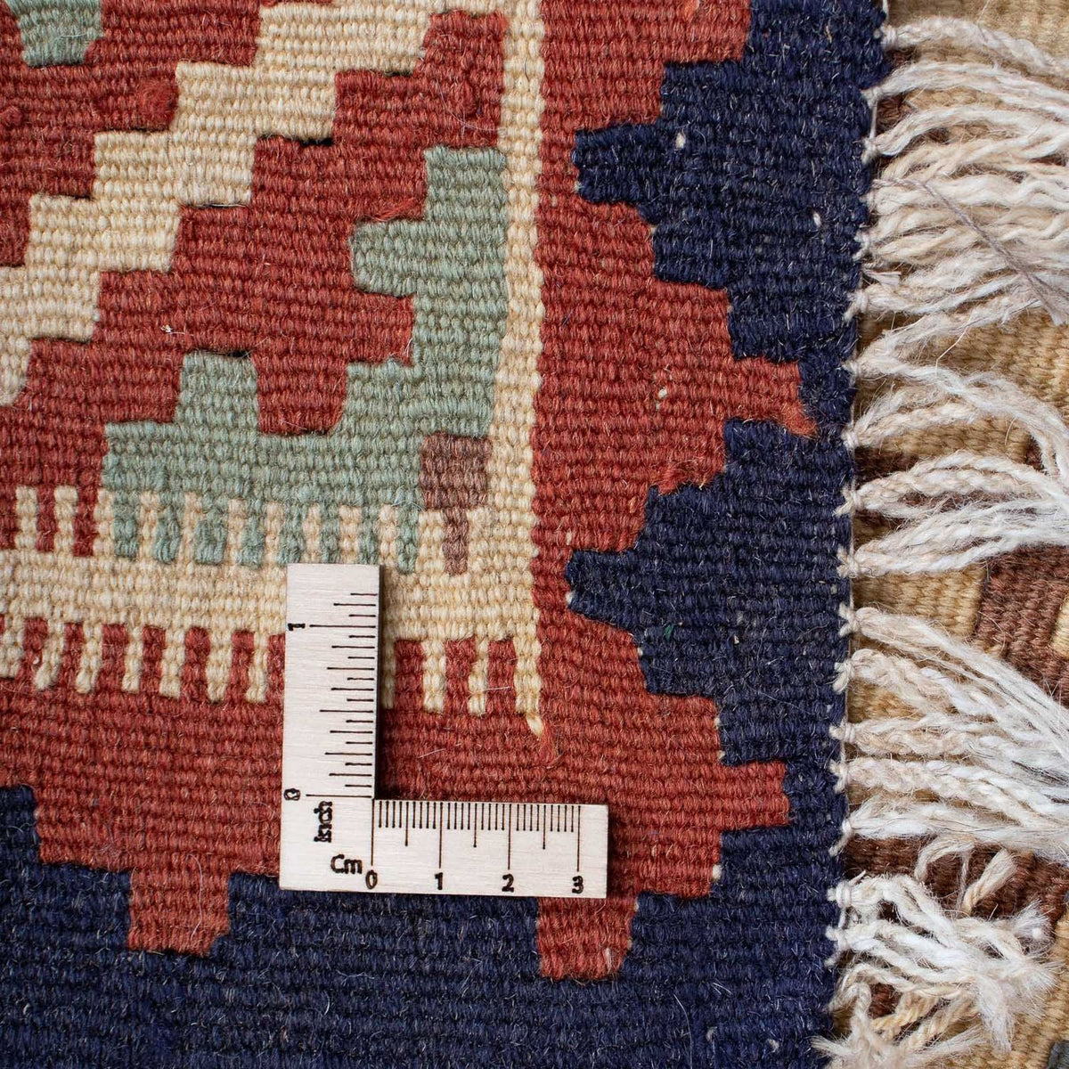 Kelim-tæppe - orientalsk - 188 x 118 cm - mørkerød