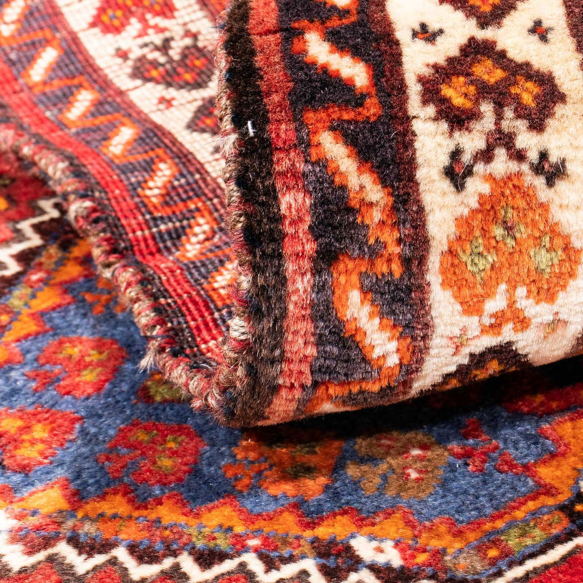 Persisk tæppe - Nomadisk - 124 x 80 cm - mørkerød