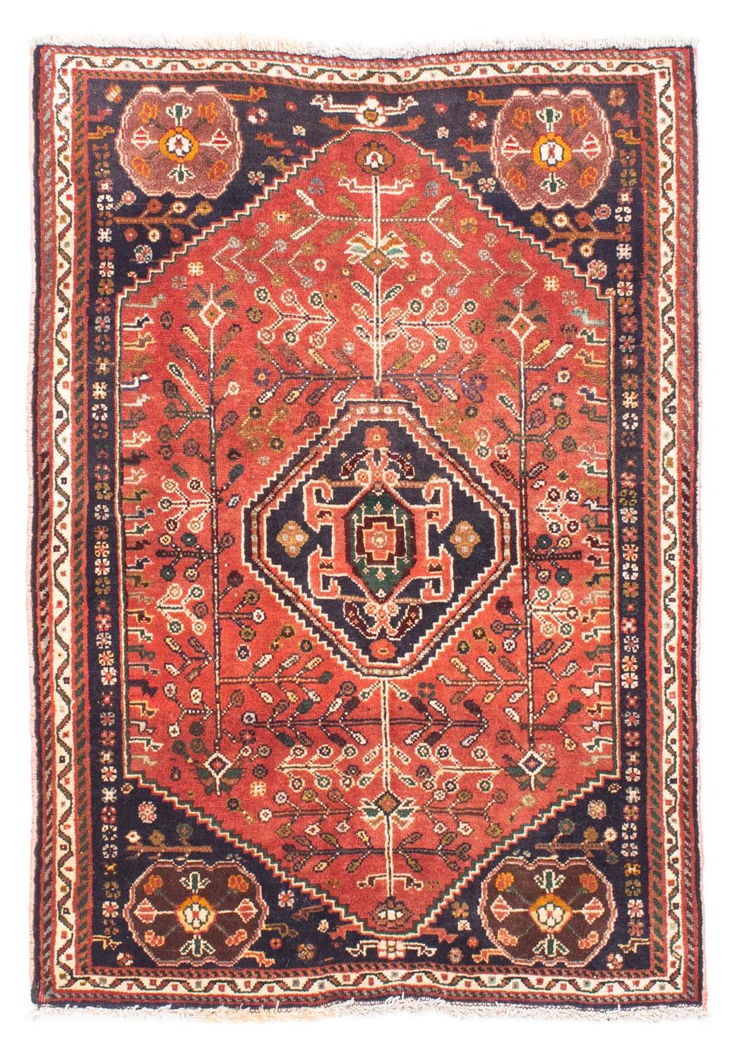 Persisk tæppe - Nomadisk - 136 x 92 cm - mørkerød