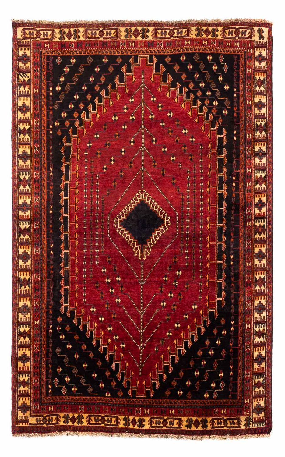 Persisk tæppe - Nomadisk - 257 x 157 cm - mørkerød