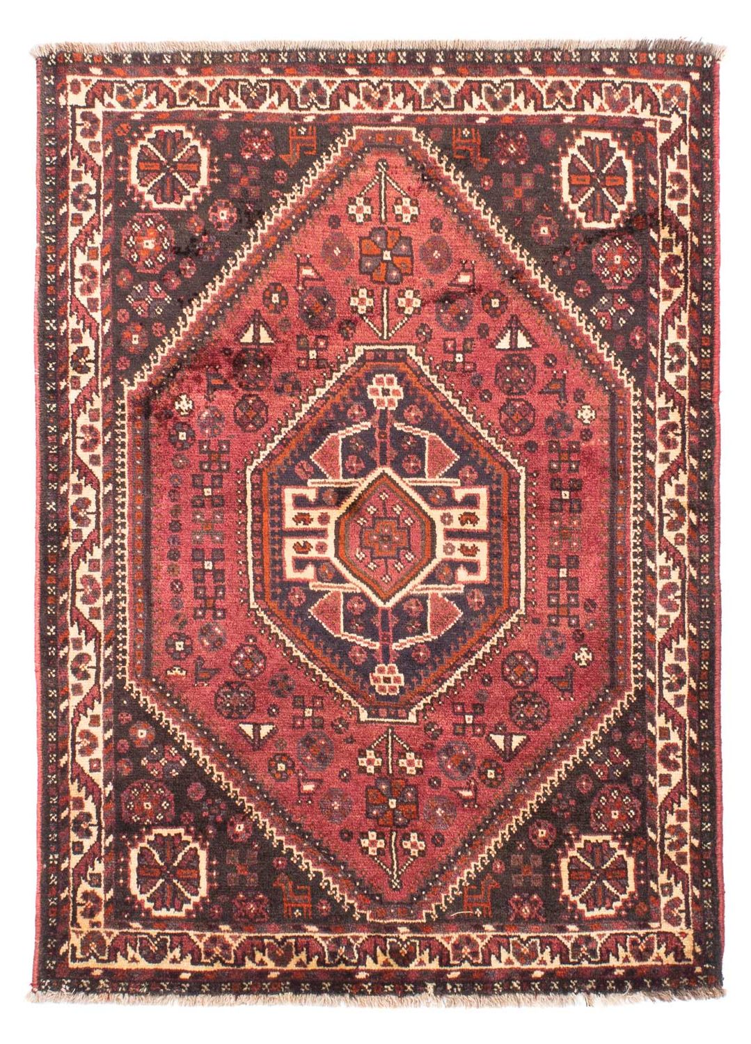 Persisk tæppe - Nomadisk - 164 x 118 cm - mørkerød