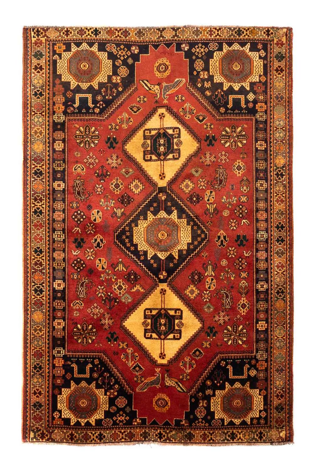 Persisk tæppe - Nomadisk - 254 x 163 cm - lysrød