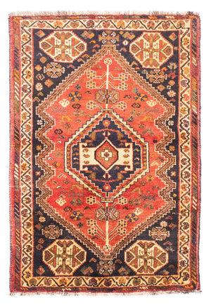 Persisk tæppe - Nomadisk - 155 x 105 cm - lysrød