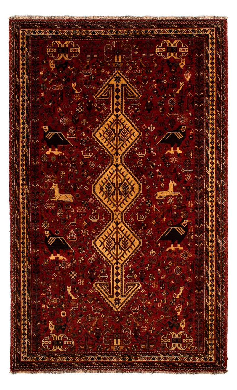 Persisk tæppe - Nomadisk - 298 x 178 cm - mørkerød
