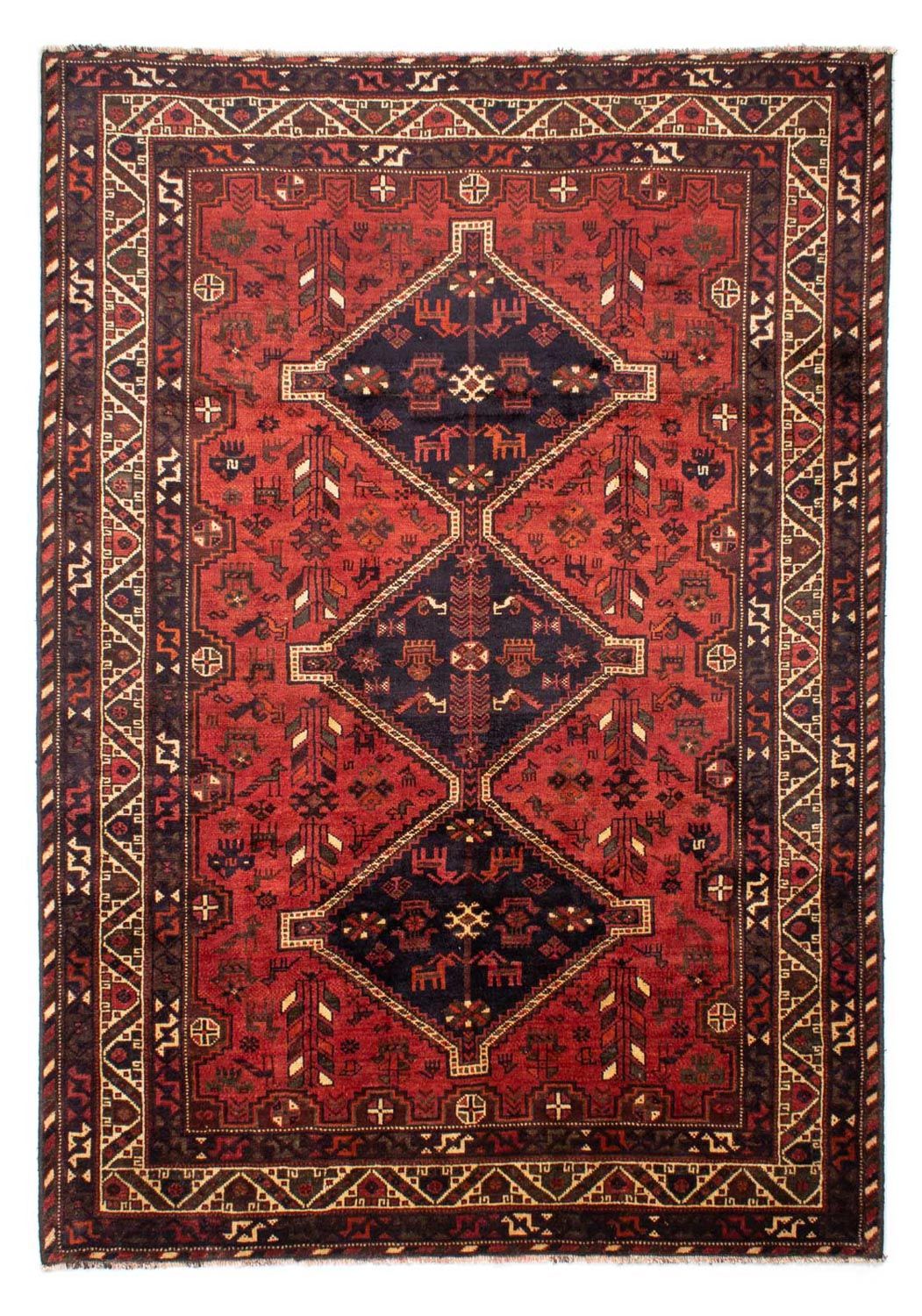 Persisk tæppe - Nomadisk - 312 x 221 cm - mørkerød