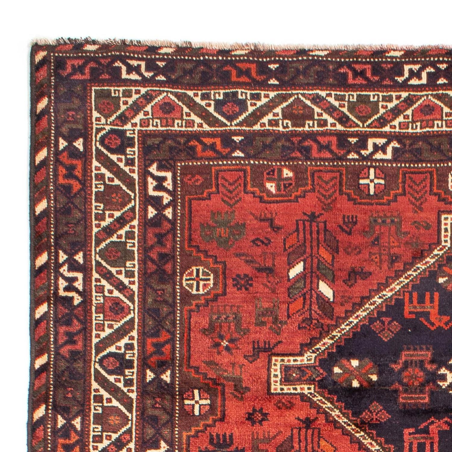 Persisk tæppe - Nomadisk - 312 x 221 cm - mørkerød