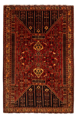 Persisk tæppe - Nomadisk - 304 x 204 cm - mørkerød