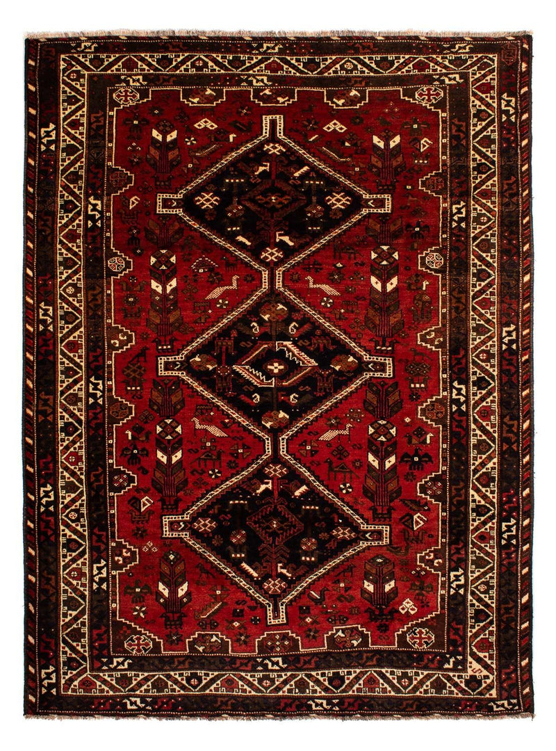 Persisk tæppe - Nomadisk - 295 x 213 cm - mørkerød