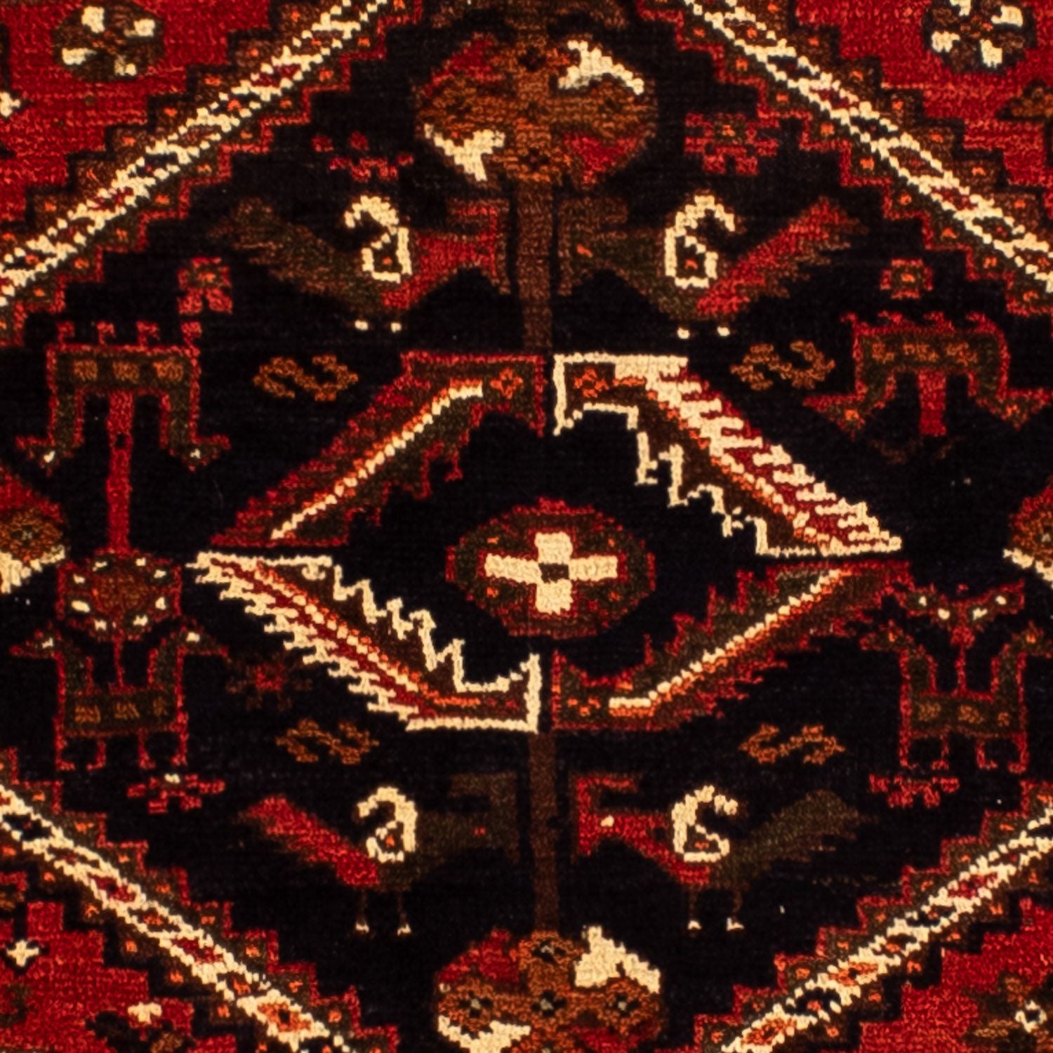 Persisk tæppe - Nomadisk - 295 x 213 cm - mørkerød
