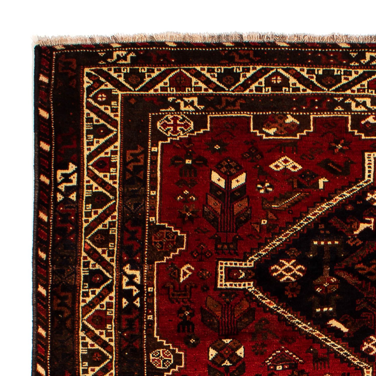 Persisk tæppe - Nomadisk - 295 x 213 cm - mørkerød