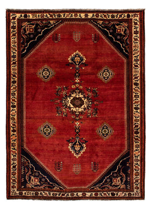 Persisk tæppe - Nomadisk - 305 x 225 cm - mørkerød