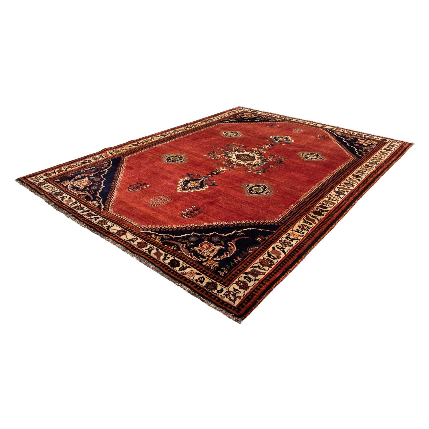 Persisk tæppe - Nomadisk - 305 x 225 cm - mørkerød