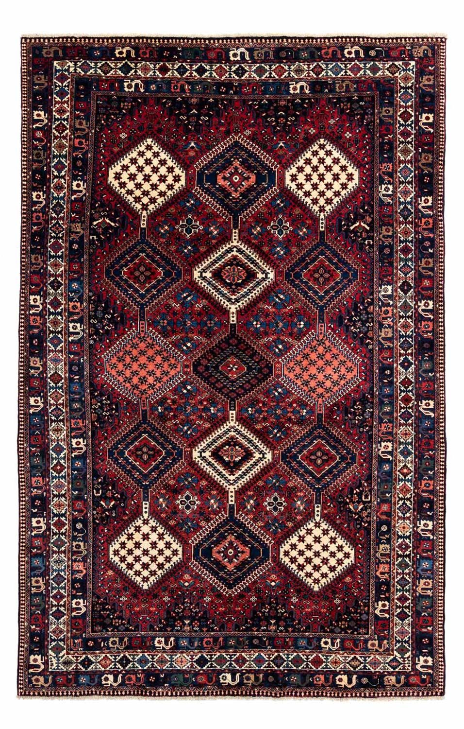 Persisk tæppe - Nomadisk - 300 x 202 cm - mørkerød