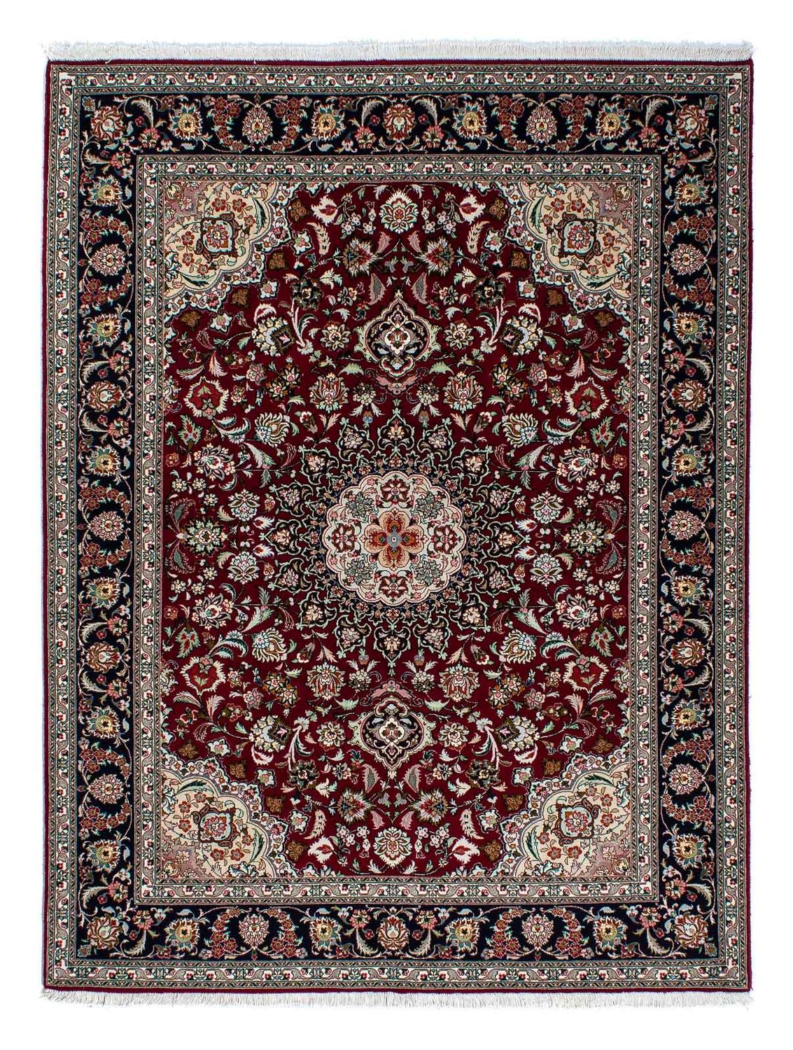 Persisk tæppe - Tabriz - Royal - 196 x 155 cm - mørkerød