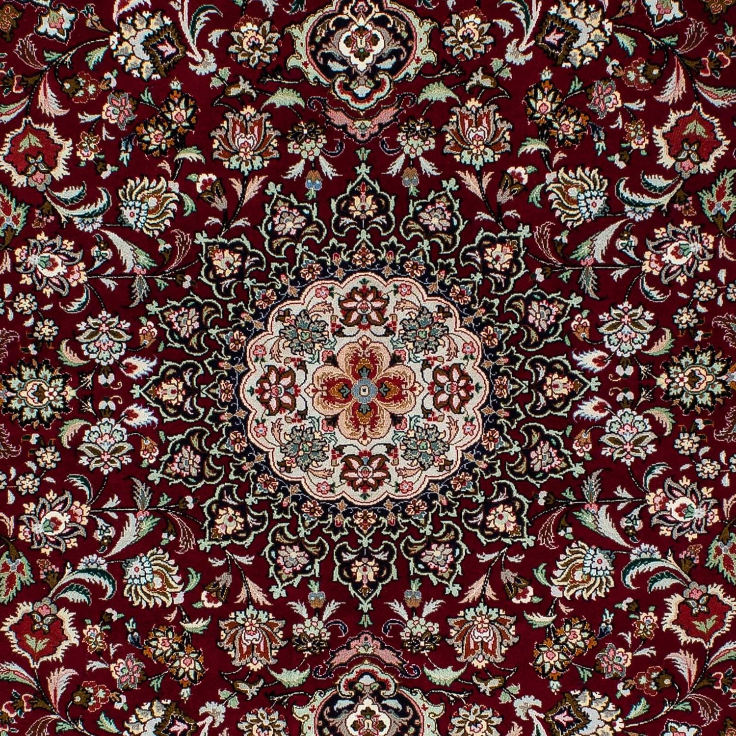 Persisk tæppe - Tabriz - Royal - 196 x 155 cm - mørkerød