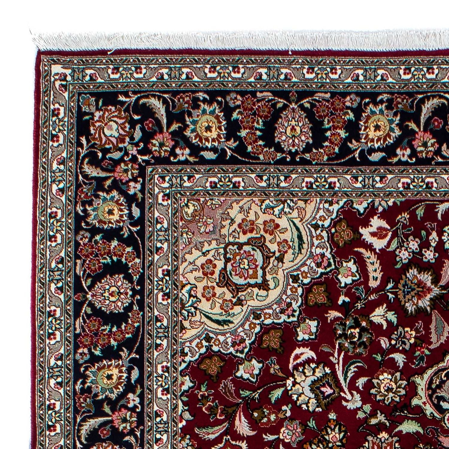 Persisk tæppe - Tabriz - Royal - 196 x 155 cm - mørkerød