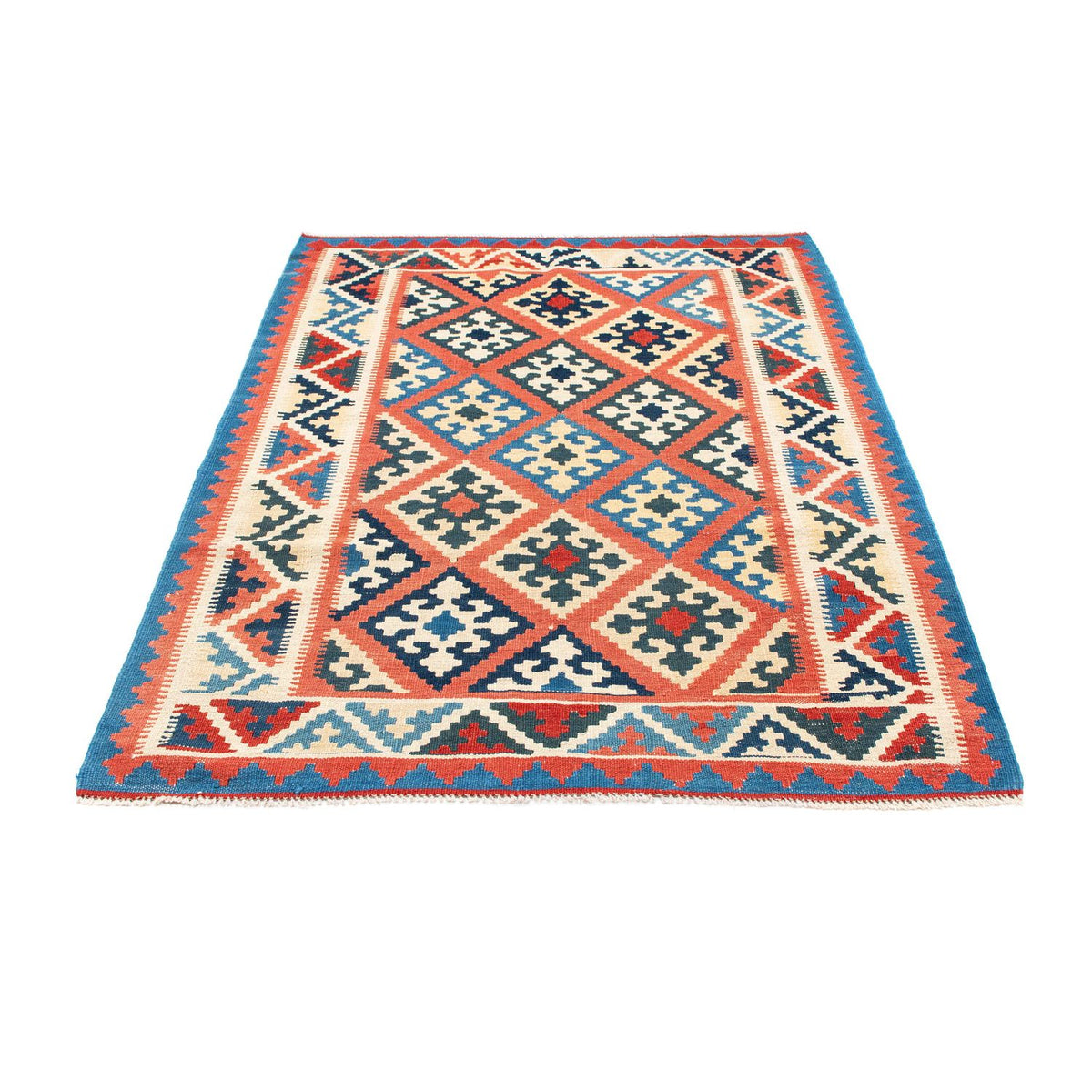 Kelim-tæppe - orientalsk - 171 x 123 cm - lysrød