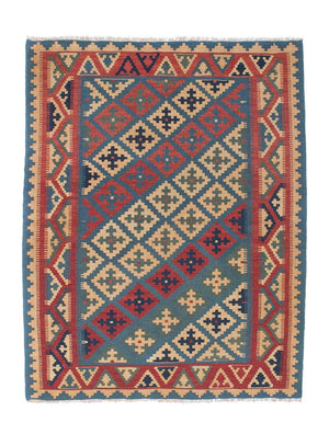 Kelim-tæppe - orientalsk - 166 x 127 cm - blå