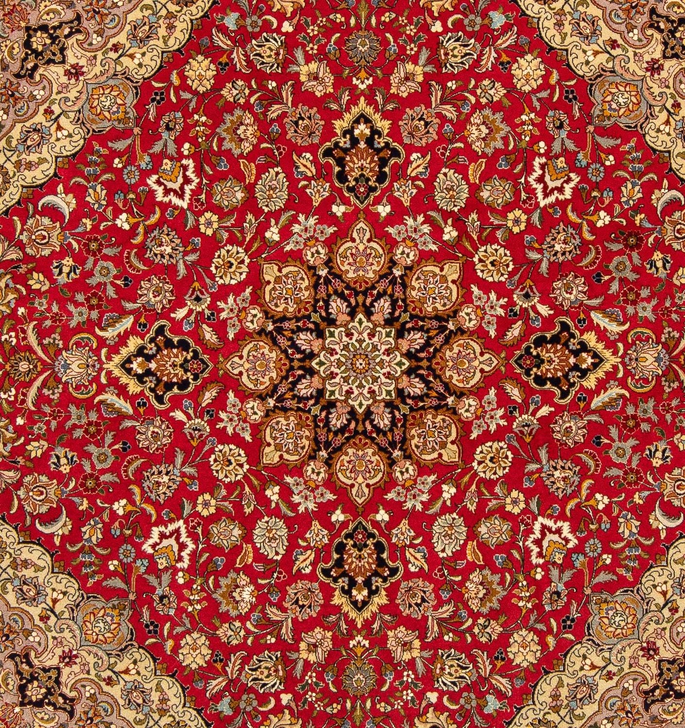 Persisk tæppe - Tabriz - Royal firkantet  - 203 x 203 cm - rød