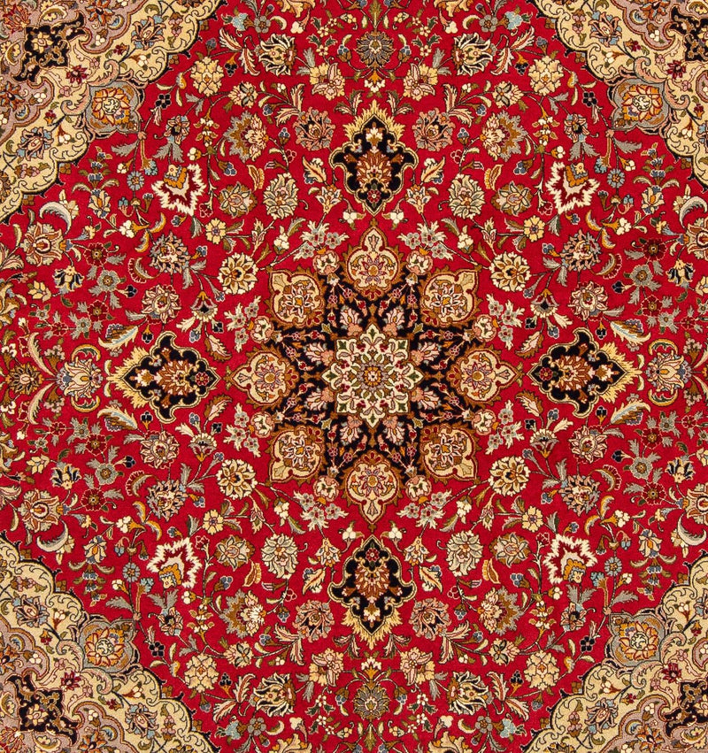 Persisk tæppe - Tabriz - Royal firkantet  - 203 x 203 cm - rød