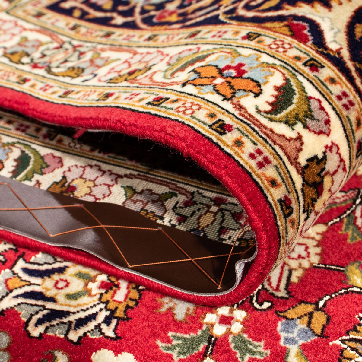 Persisk tæppe - Tabriz - Royal firkantet  - 203 x 203 cm - rød