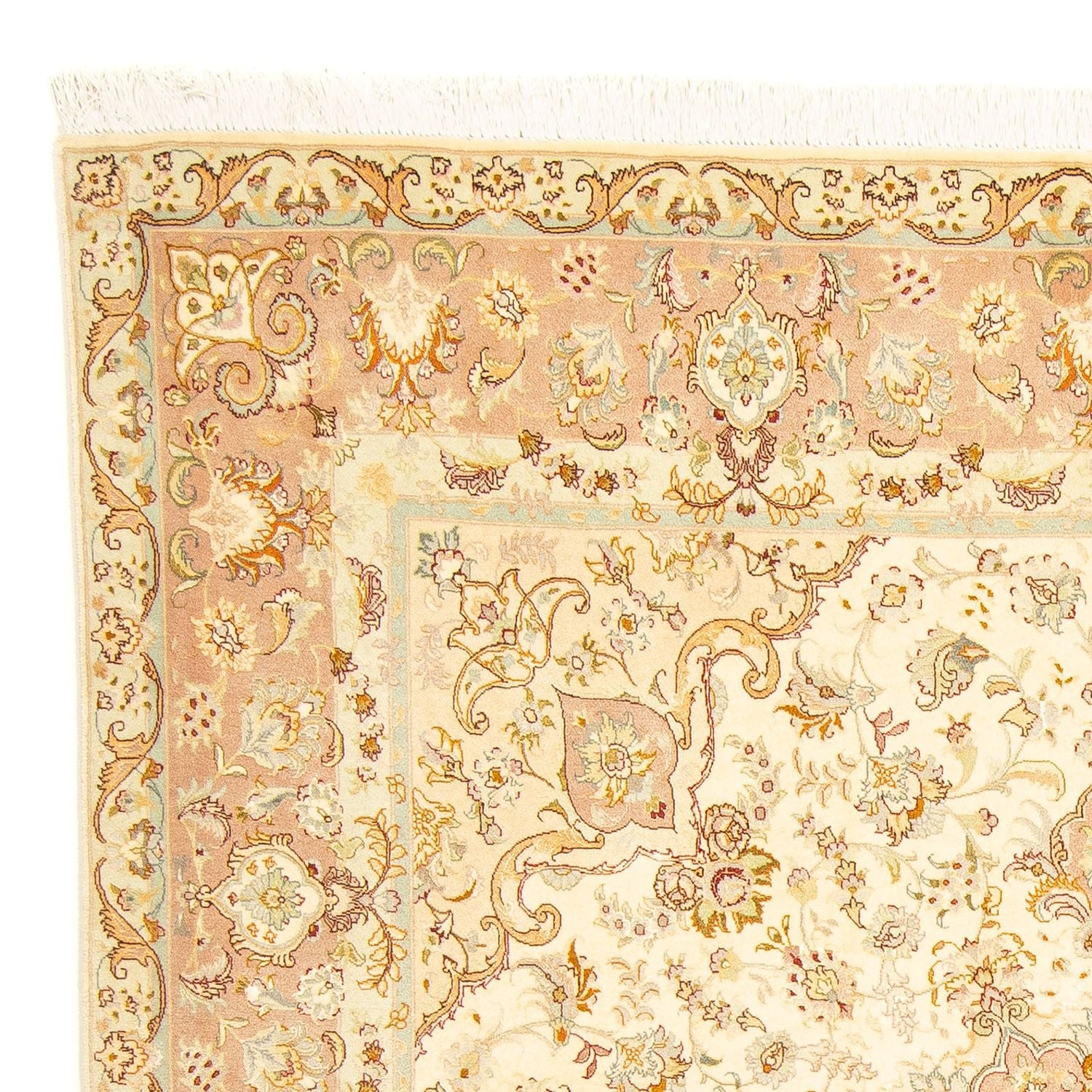Persisk tæppe - Tabriz - Royal firkantet  - 210 x 202 cm - beige