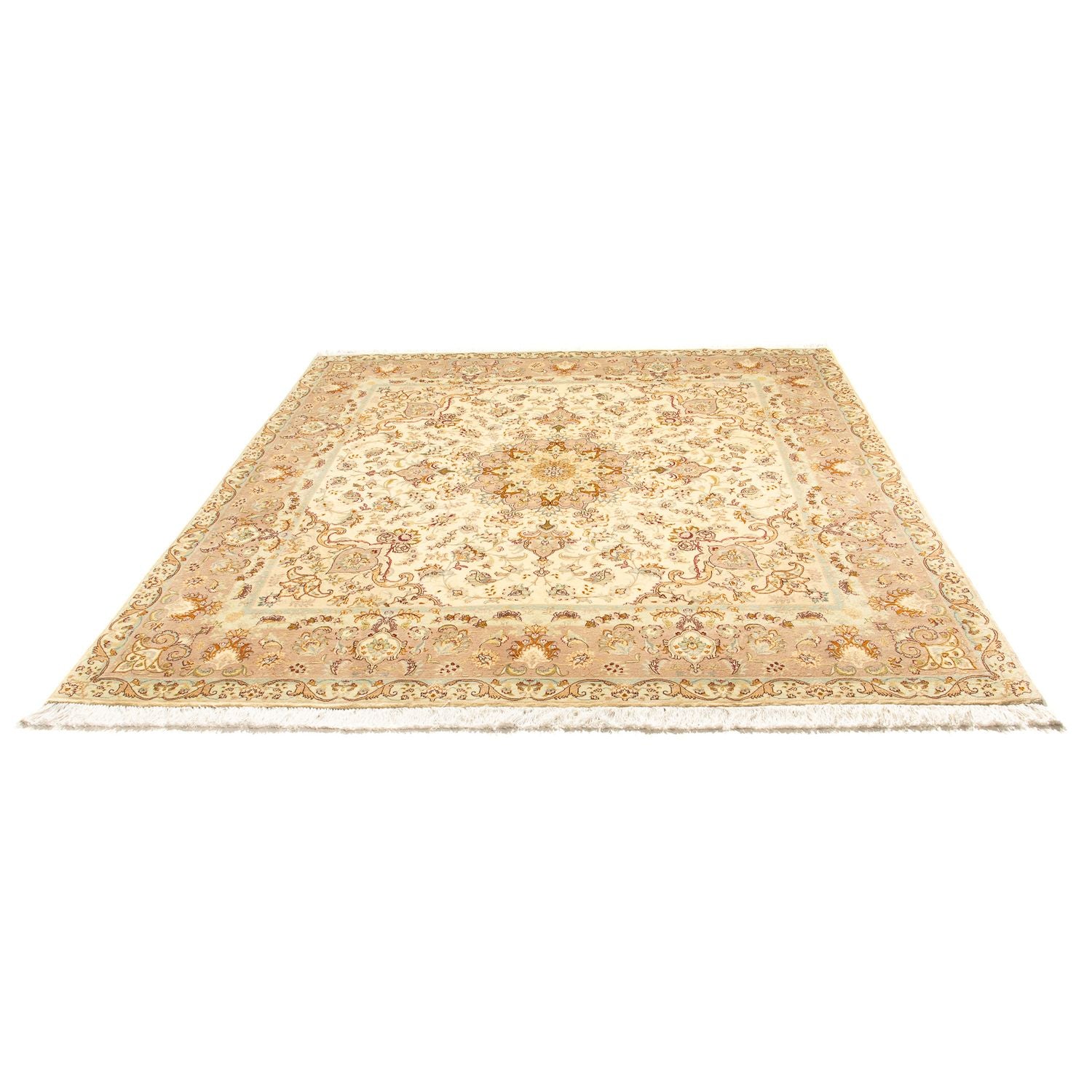 Persisk tæppe - Tabriz - Royal firkantet  - 210 x 202 cm - beige