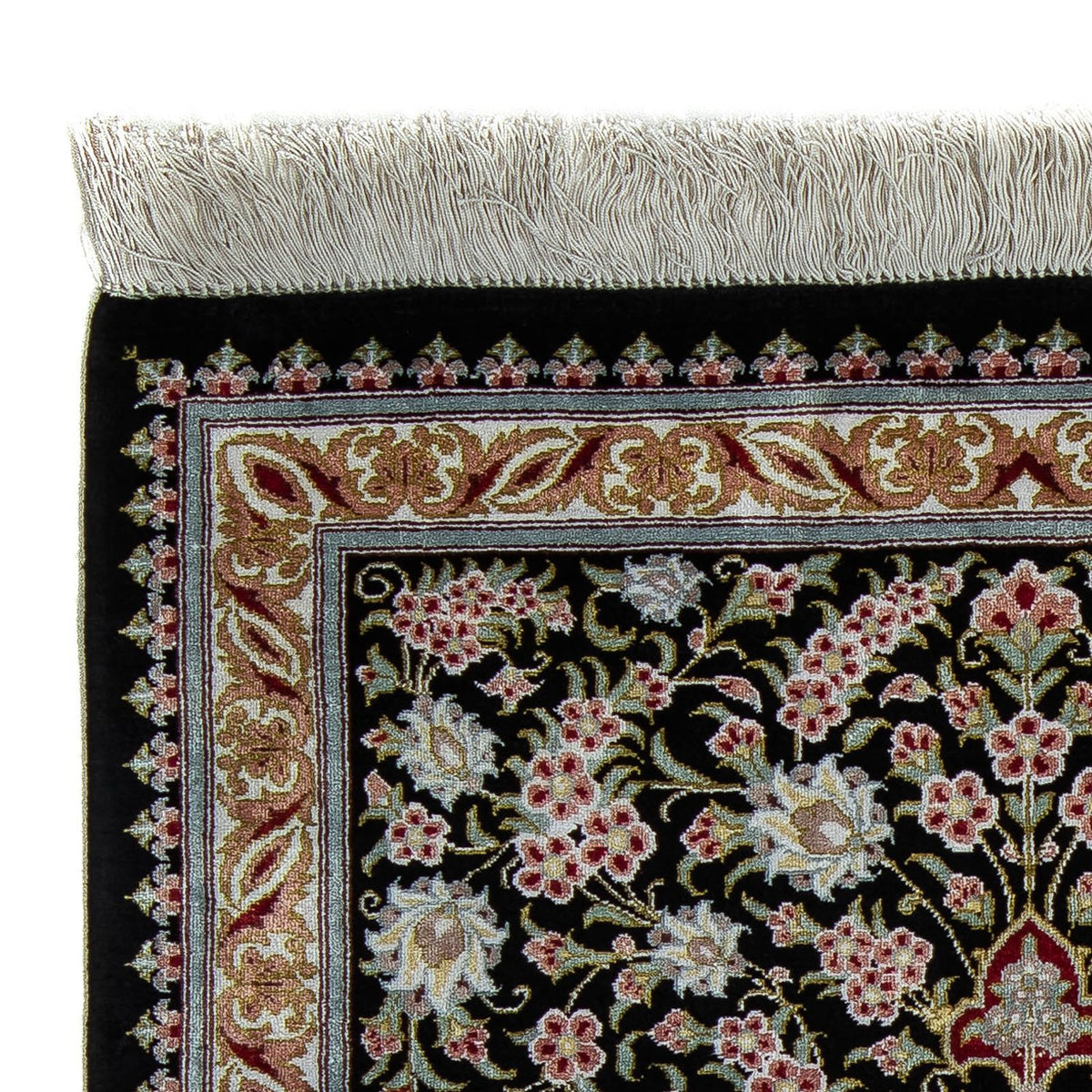 Persisk tæppe - Ghom - 89 x 57 cm - mørkeblå