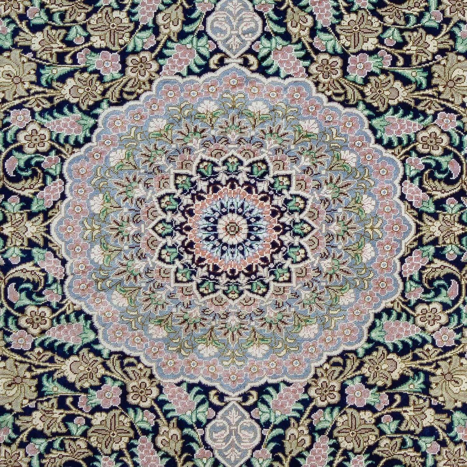 Persisk tæppe - Ghom - 88 x 63 cm - mørkeblå