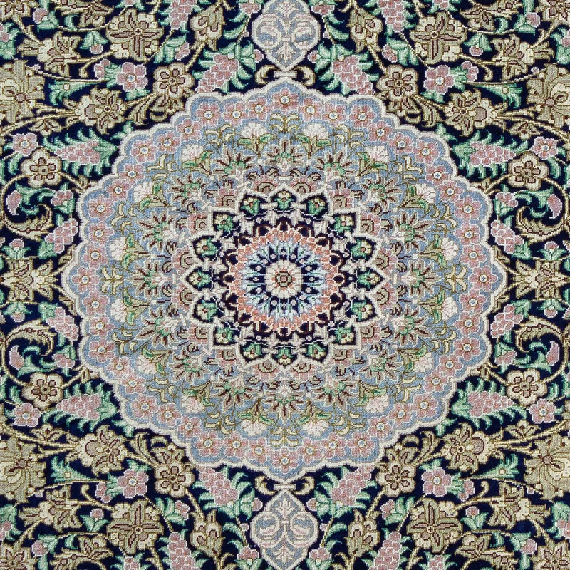 Persisk tæppe - Ghom - 88 x 63 cm - mørkeblå