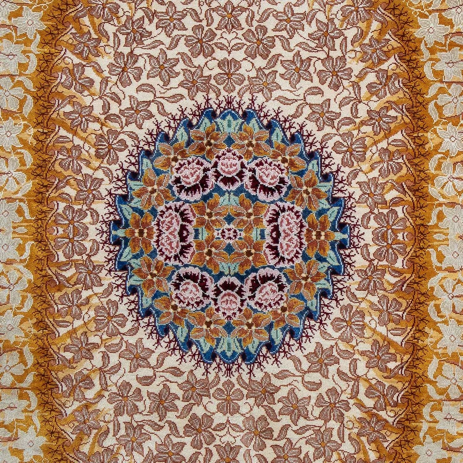 Silketæppe - Ghom Silk - Premium - 93 x 60 cm - mørkeblå