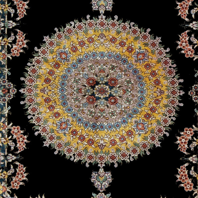 Persisk tæppe - Ghom - 89 x 59 cm - mørkeblå