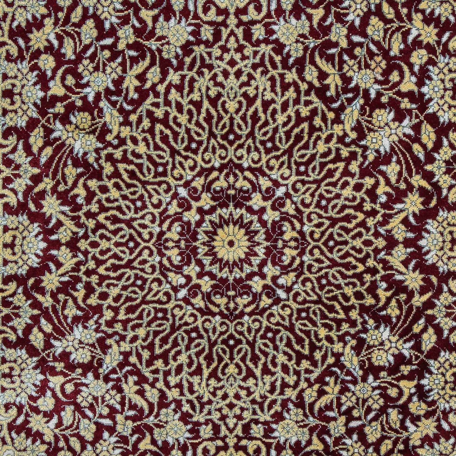 Persisk tæppe - Ghom - 78 x 54 cm - mørkerød