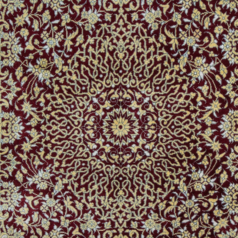 Persisk tæppe - Ghom - 78 x 54 cm - mørkerød