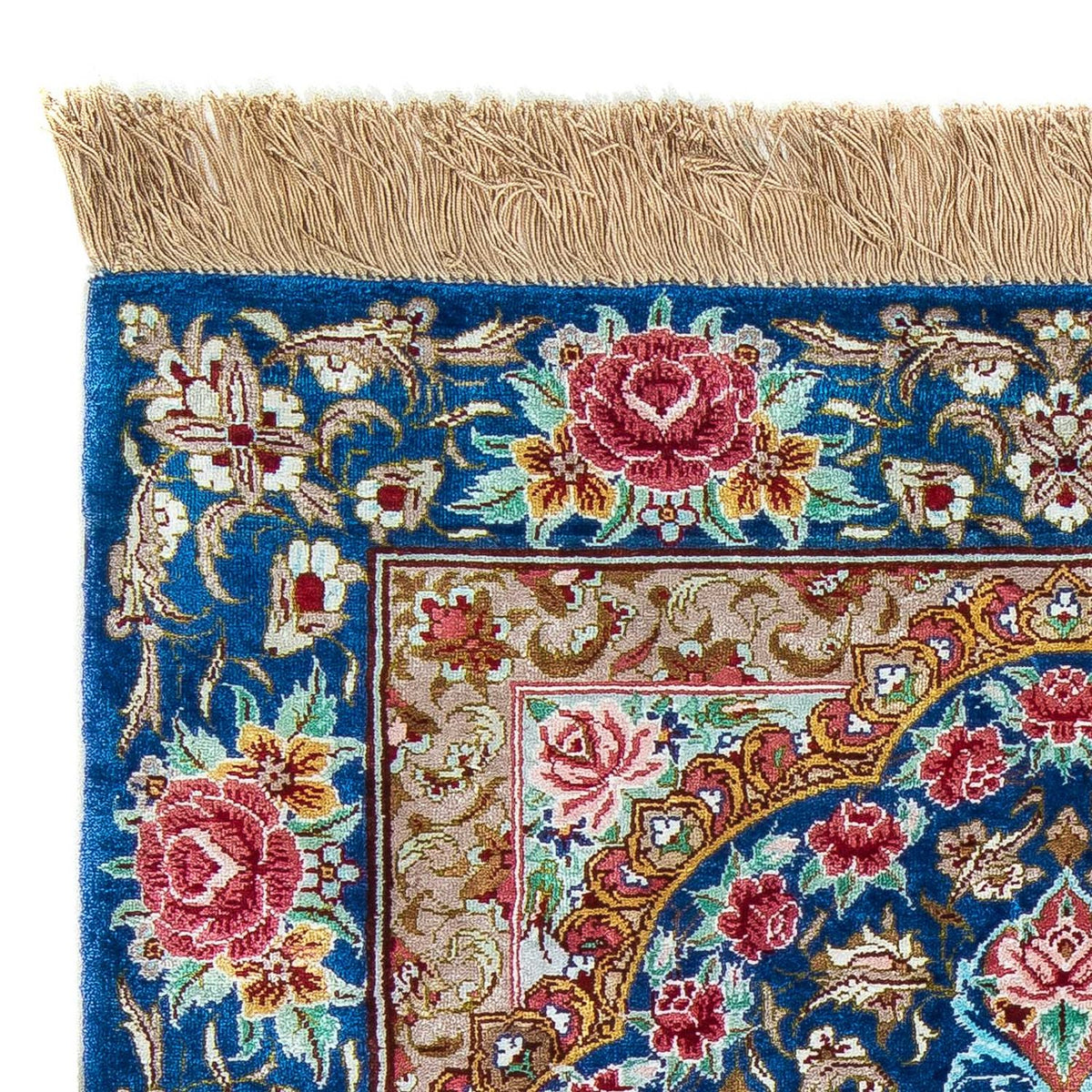 Persisk tæppe - Ghom - 80 x 55 cm - mørkeblå