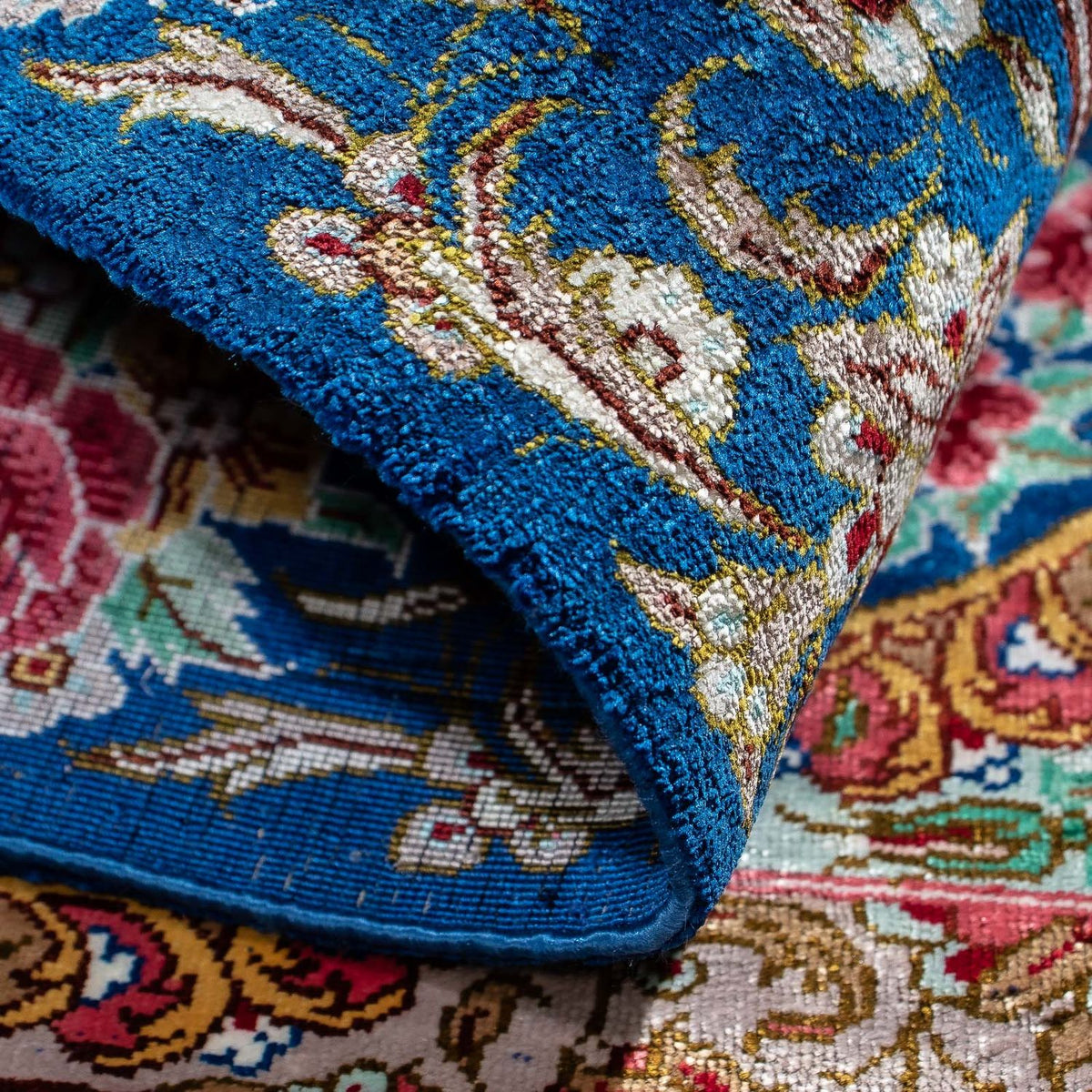 Persisk tæppe - Ghom - 80 x 55 cm - mørkeblå