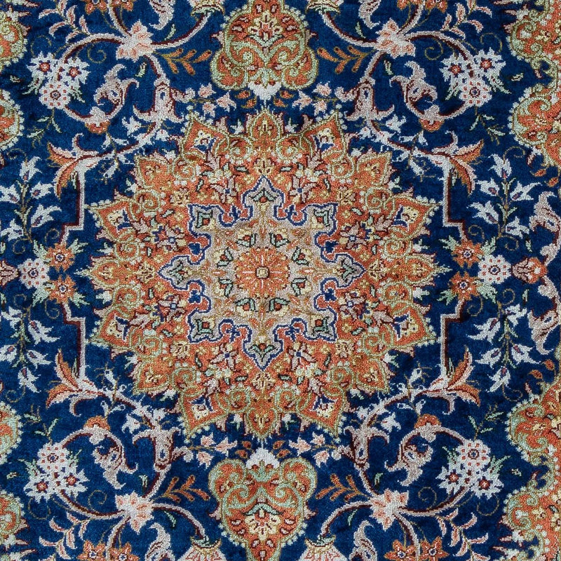 Persisk tæppe - Ghom - 78 x 55 cm - mørkeblå