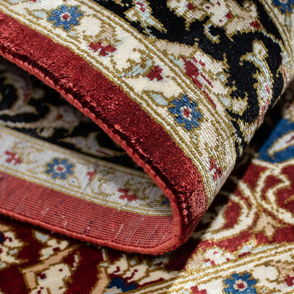 Persisk tæppe - Ghom - 81 x 55 cm - mørkerød