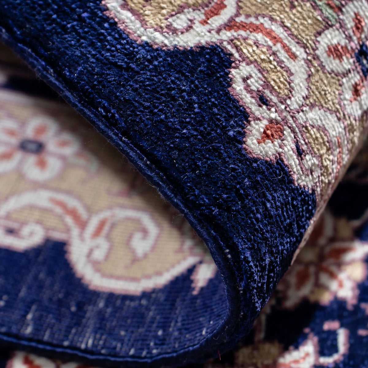 Persisk tæppe - Ghom - 80 x 56 cm - mørkeblå