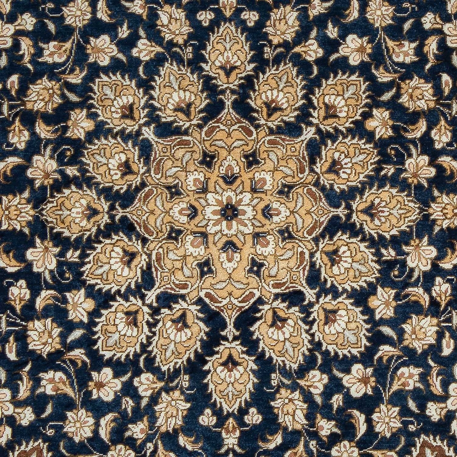 Persisk tæppe - Ghom - 84 x 55 cm - mørkeblå