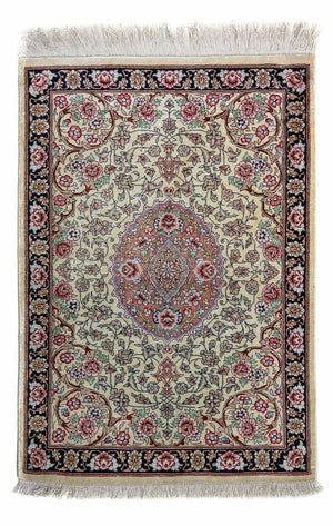Persisk tæppe - Ghom - 77 x 55 cm - beige