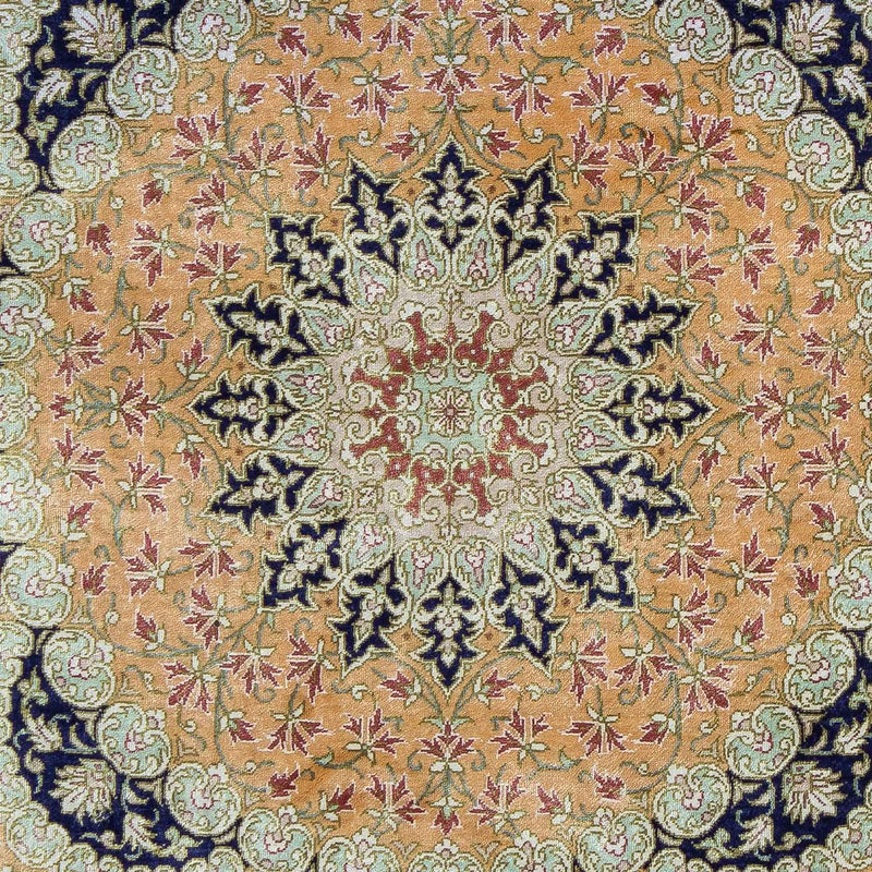 Persisk tæppe - Ghom - 93 x 59 cm - sennepsgul